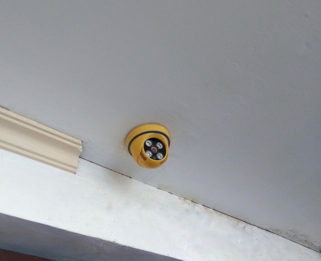 Old cctv on the warehouse