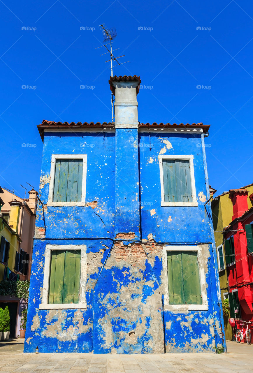 Colorful buildings at Burano, Venice