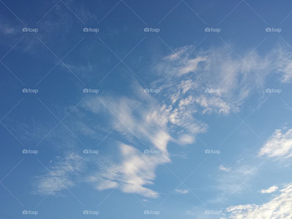 clouded blue sky