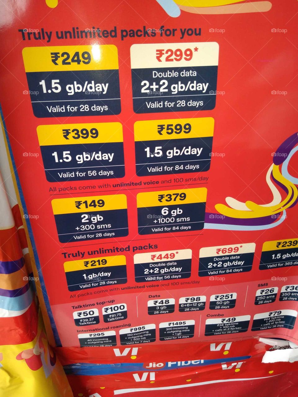 vi price list in india