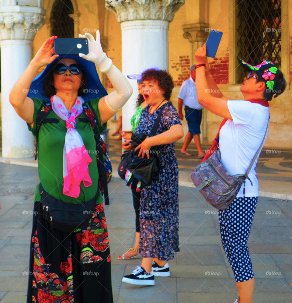 group of Japanese tourist in Venice
