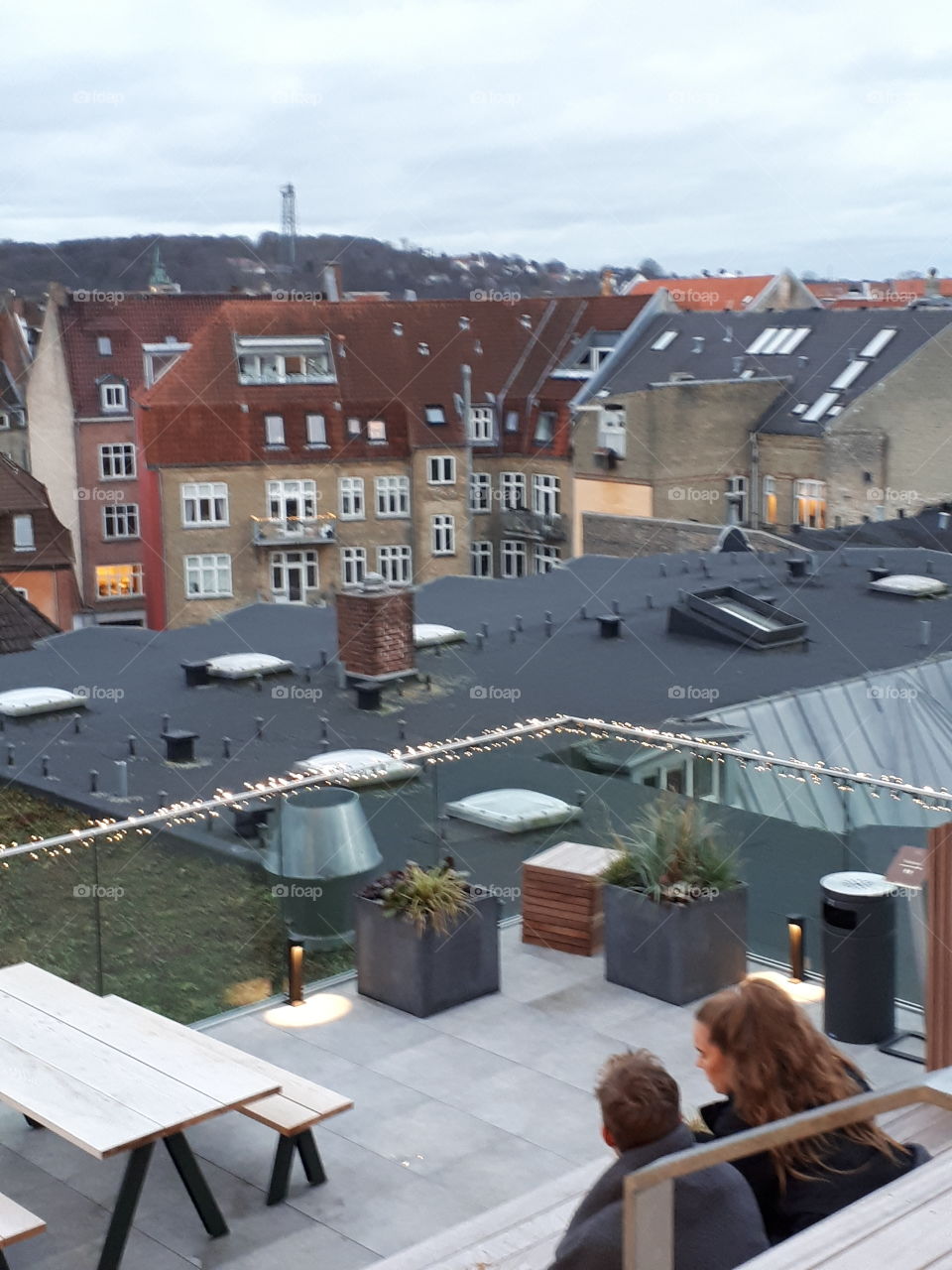 by - huse - udsigt - mennesker - tage - terrasse