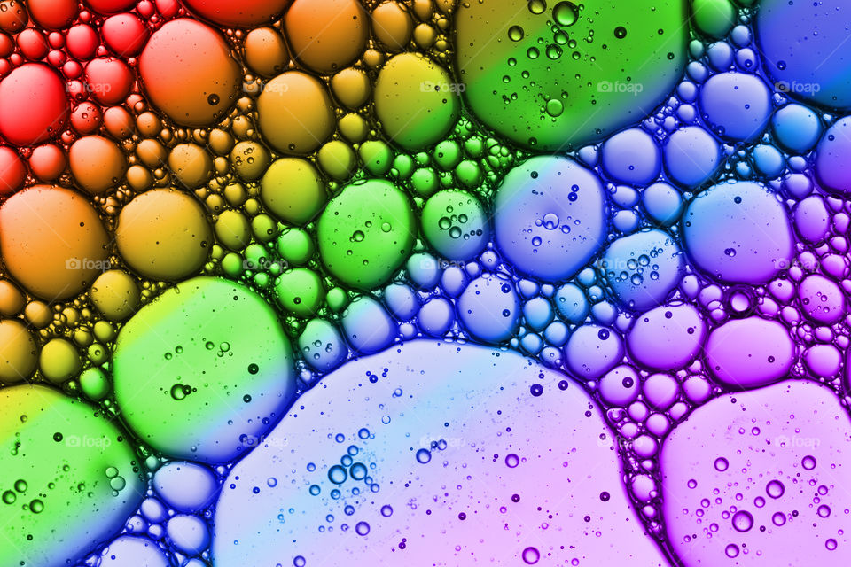 Abstract background of multicolored bubbles