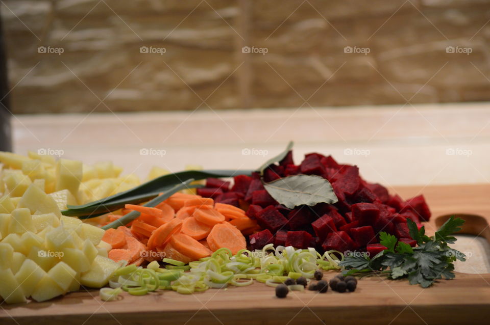 vegetables and spices to prepare a soup