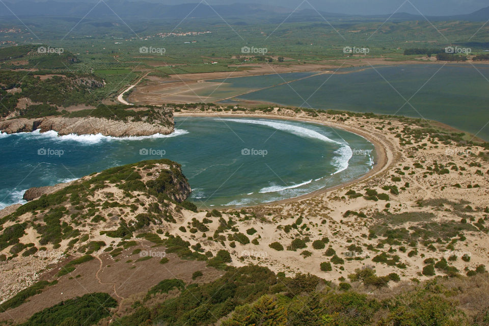 High angle view of a sea