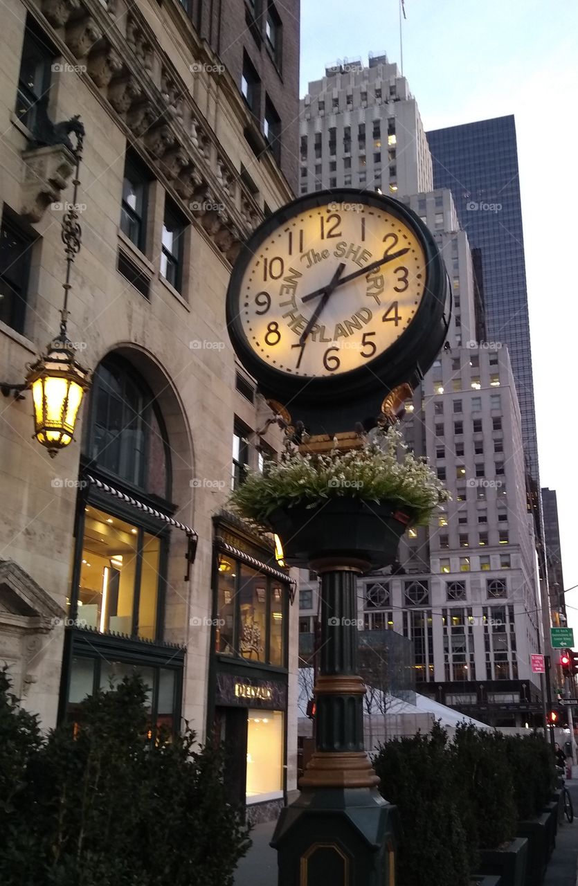 Clock on Fifth Avenue NYC