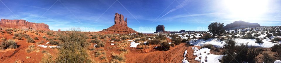 Monument Valley in snow 