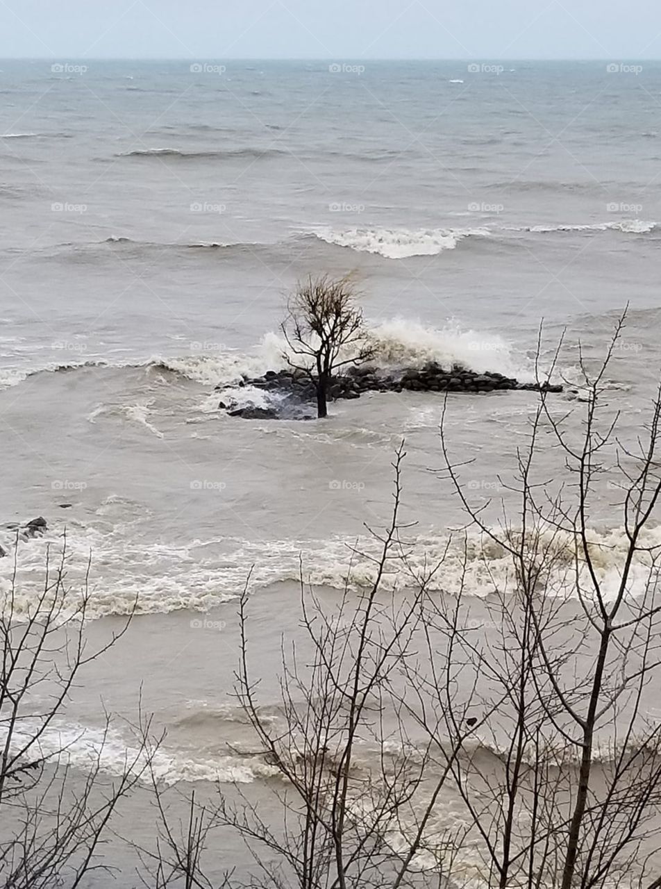 Lake Huron on a ice storm warning day!