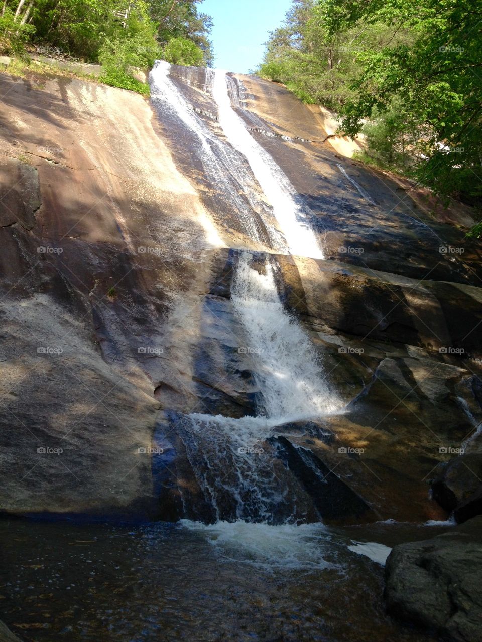 The Splash from below. Sitting below the waterfall 