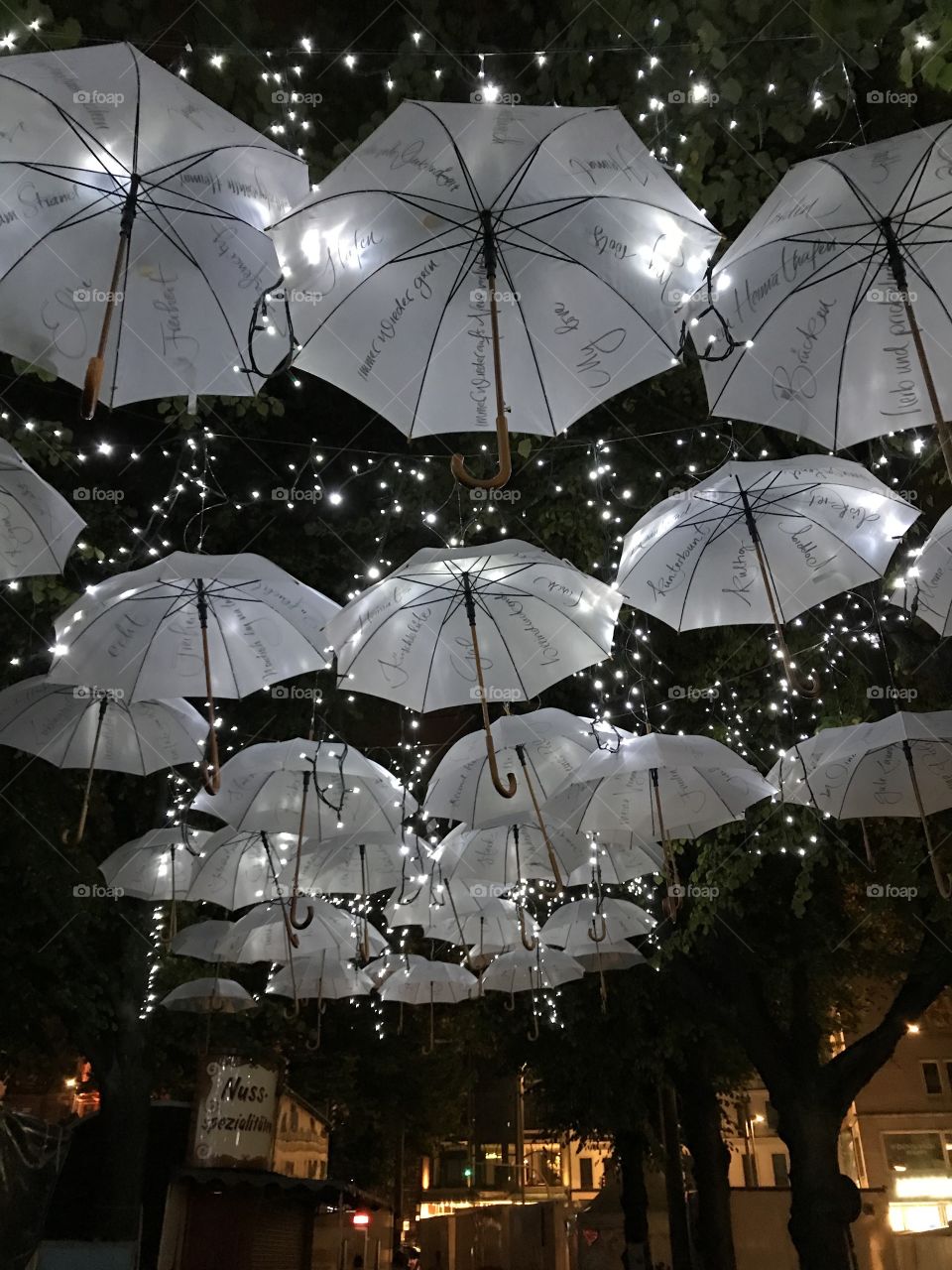 Lights of umbrellas