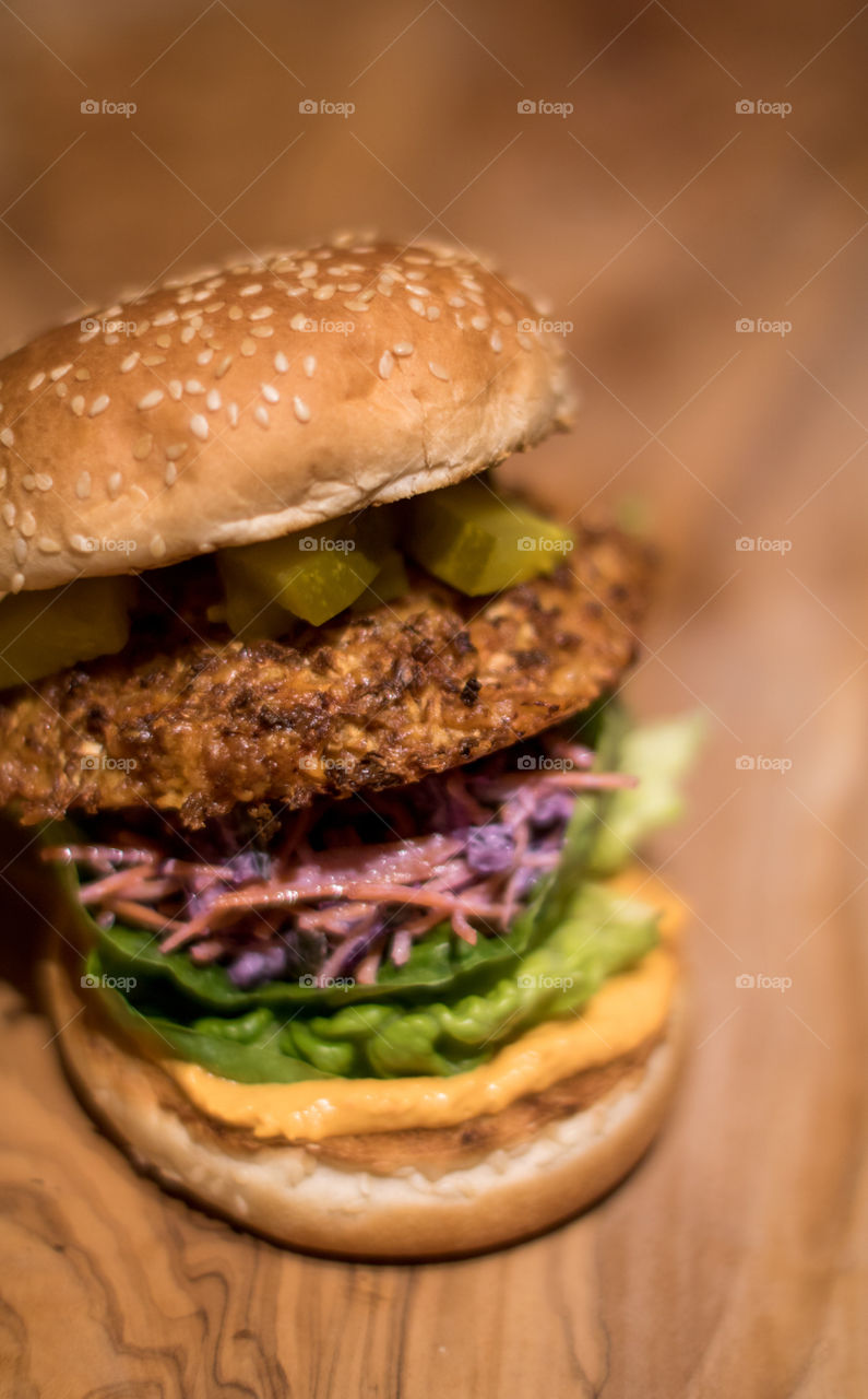 Homemade cauliflower rice burger