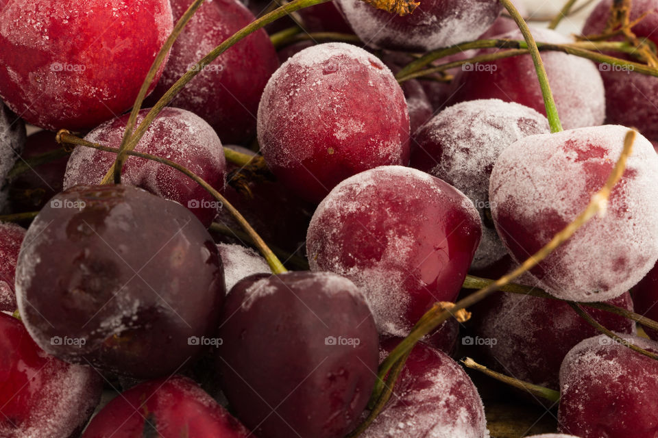 Frozen red berries