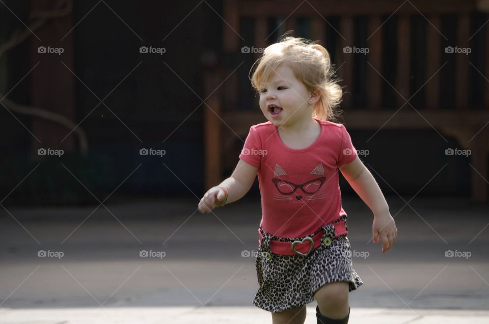 Close-up of cute little girl