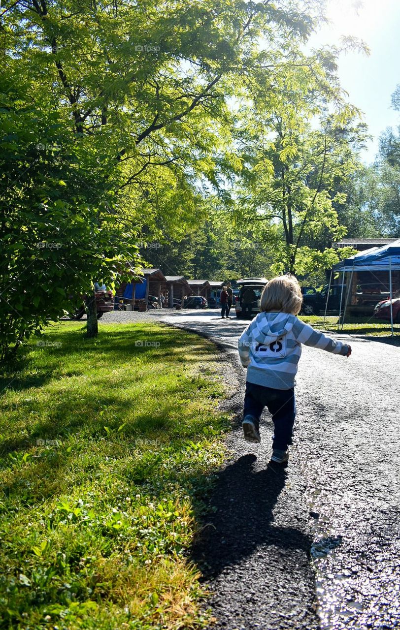 Sunshiney morning walk at Knoebels Campground!