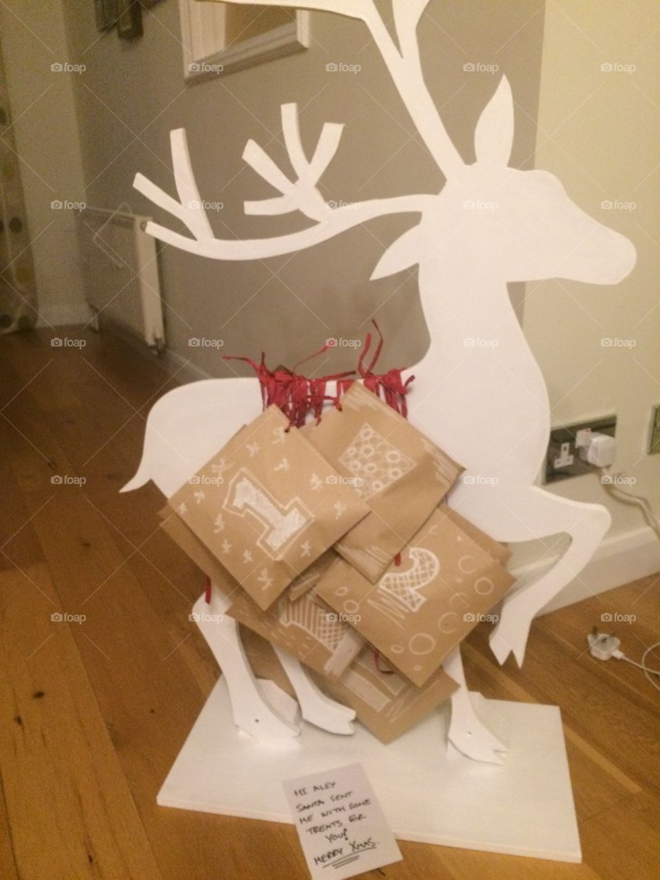 Handcrafted reindeer advent calendar