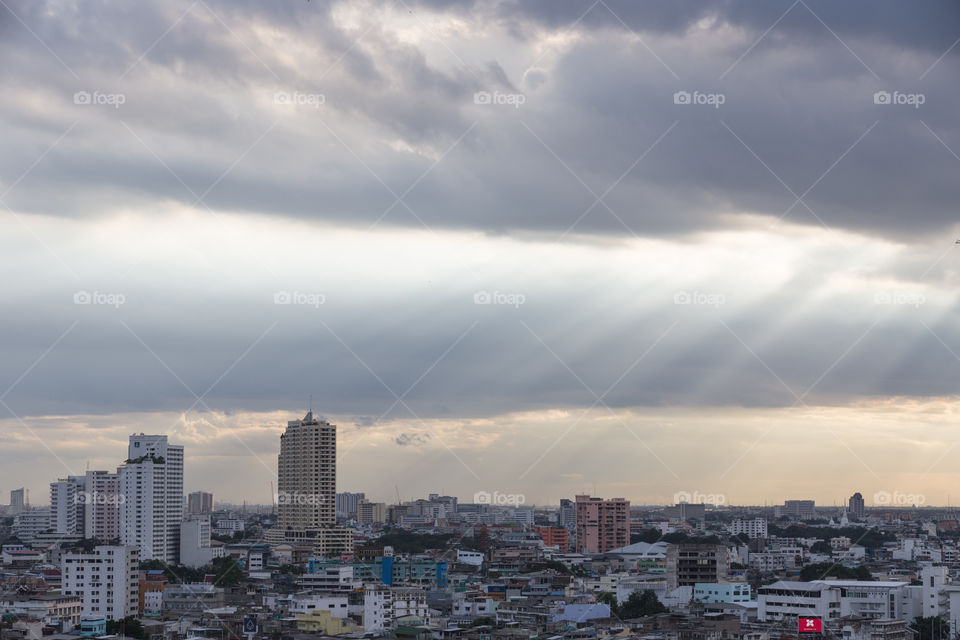 Sunlight above the city