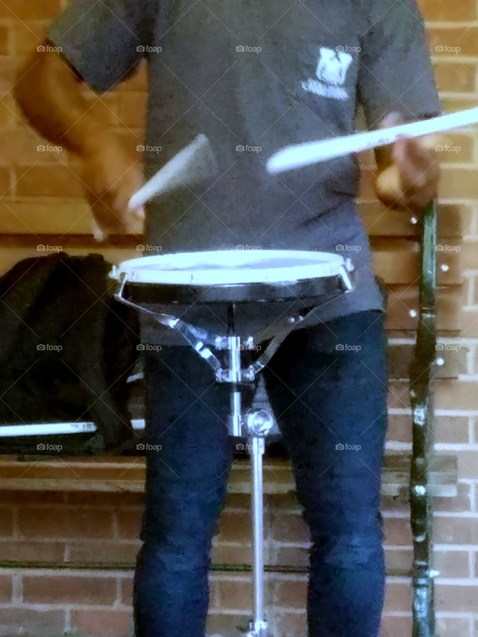 Drumming in action