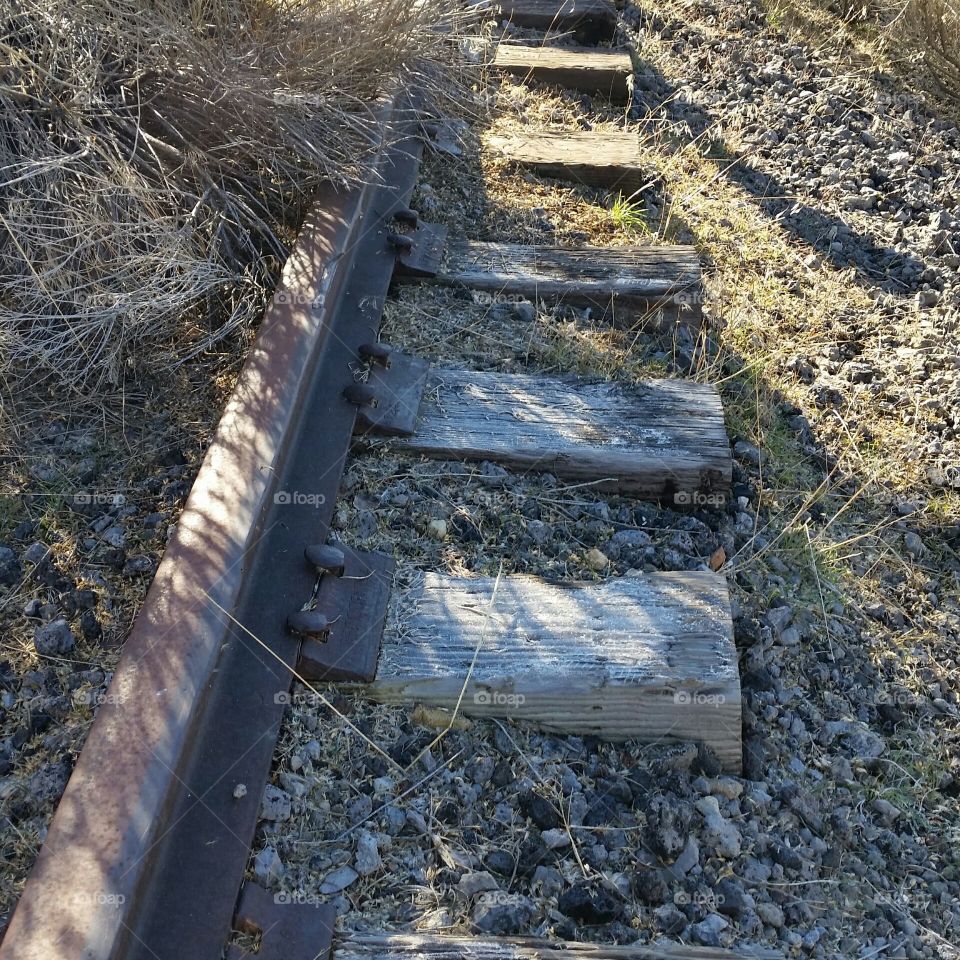 snowy train tracks in Utah