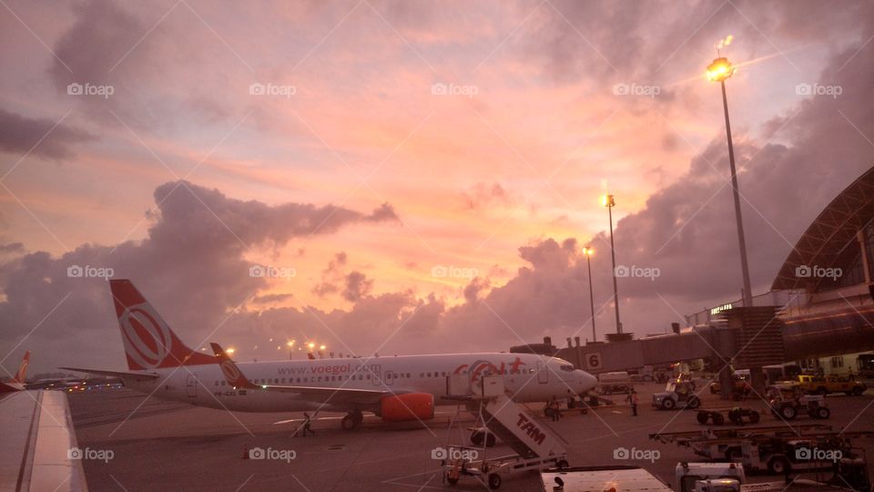 Sunset, Aircraft, Airplane, Travel, Vehicle
