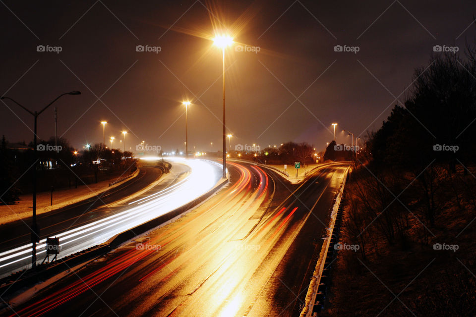 Highway at night