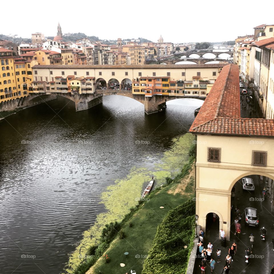 Famous Ponte Vecchio in ancient Florence.