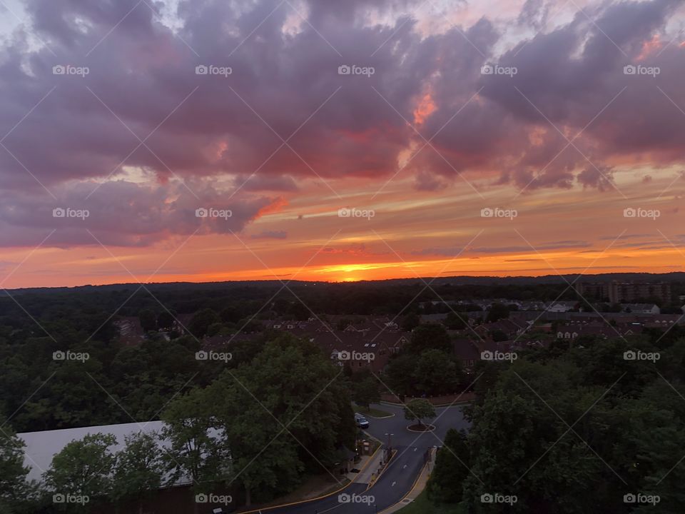 Sunset with large clouds
