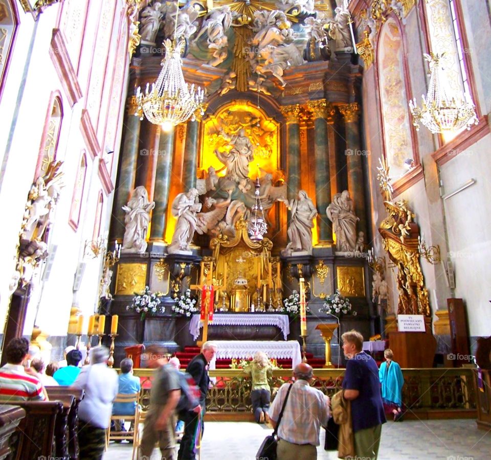 Interior of St. Anne’s Cathedral in Warsaw, Poland