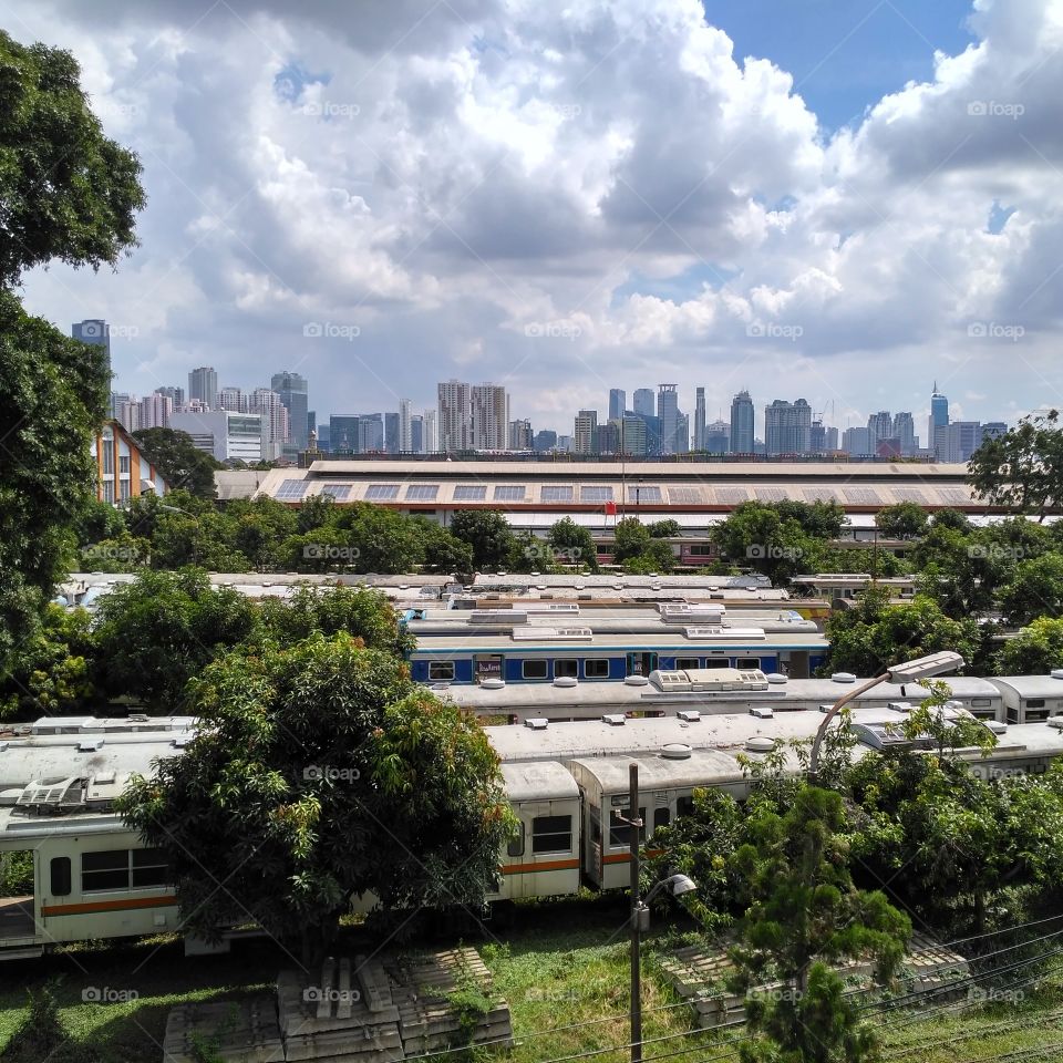 This is where the trains parked, a station and all the high buildings in one frame.