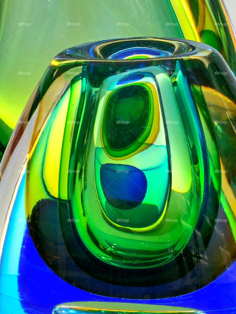 Hand blown glass vase