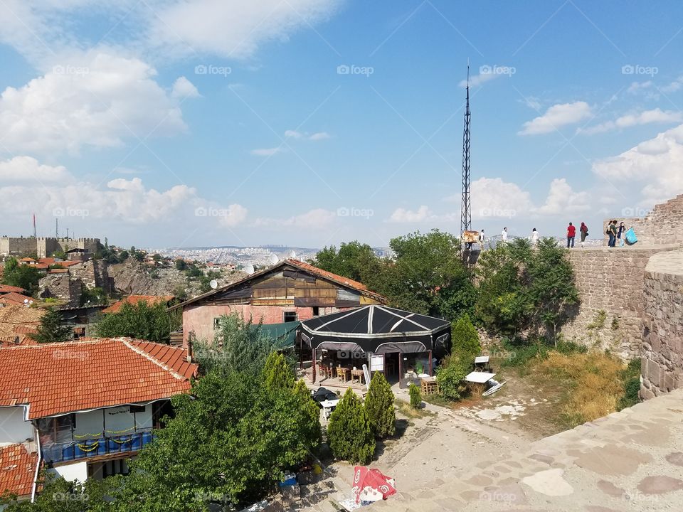 view from the Ankara castle in Turkey overlooking the city