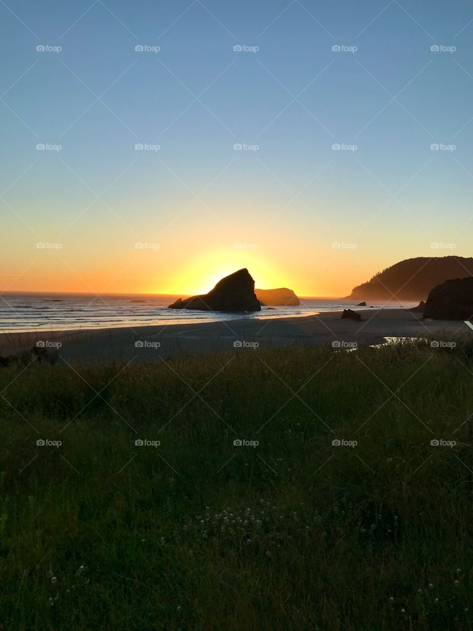 Sunset on the Oregon Coast.