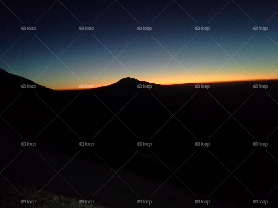 Mt Adams during sunrise from Mt St Helens