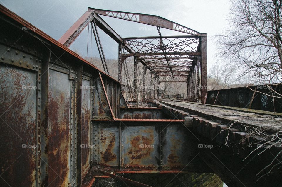 No Person, Bridge, Rust, Train, Abandoned
