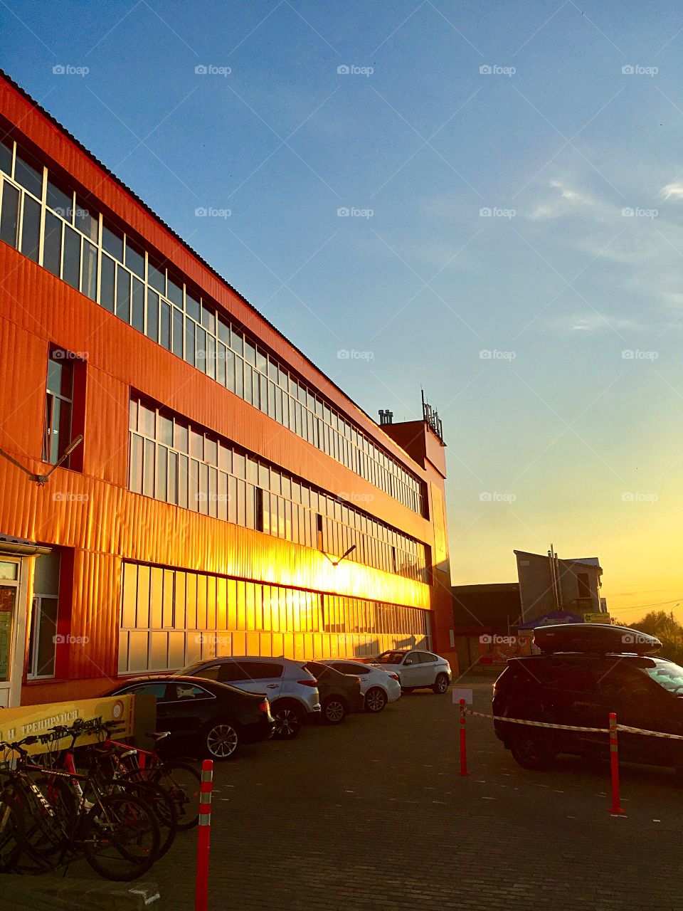 Sun reflection at sunset