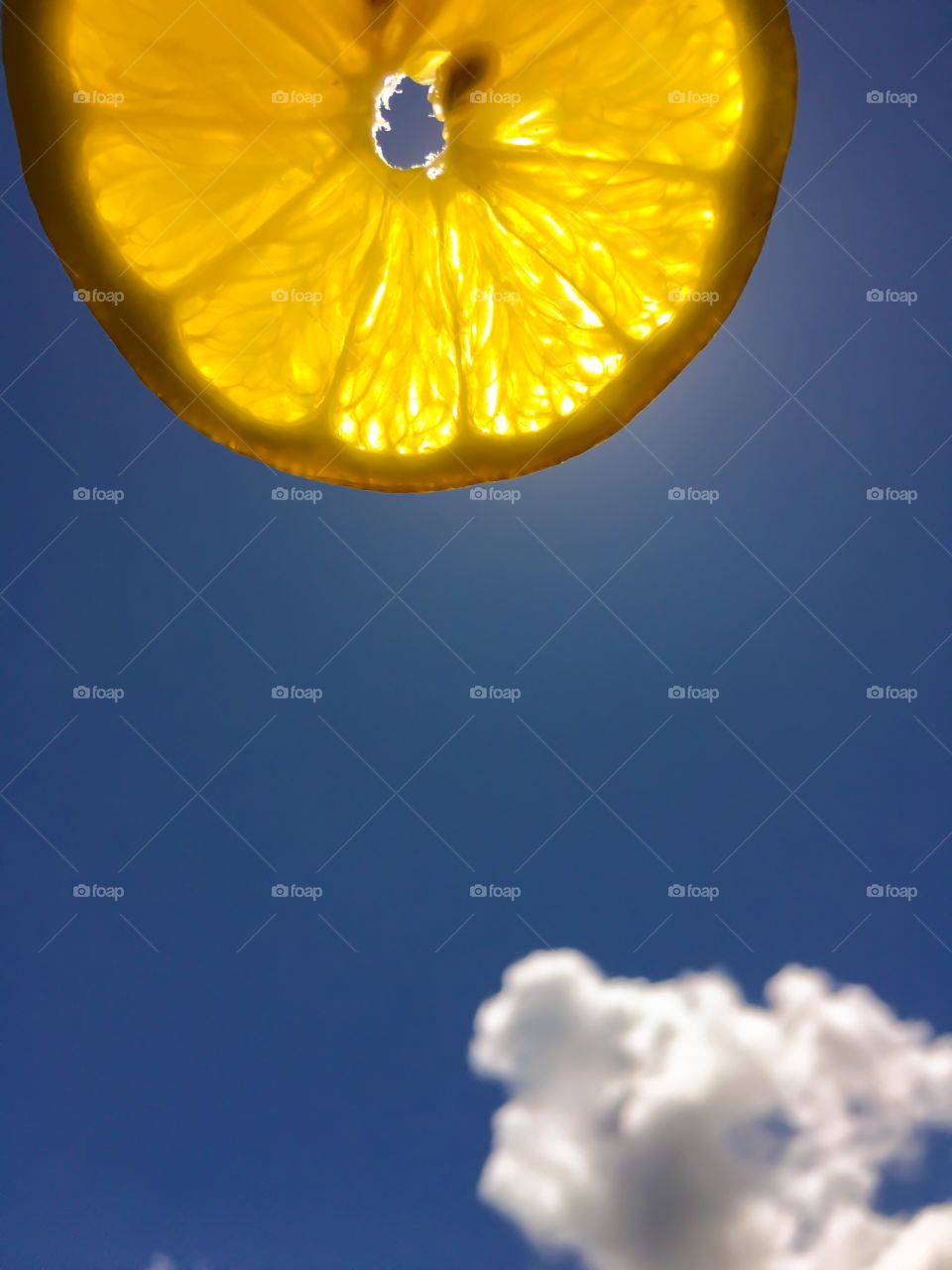 Clear Summer lemon sky