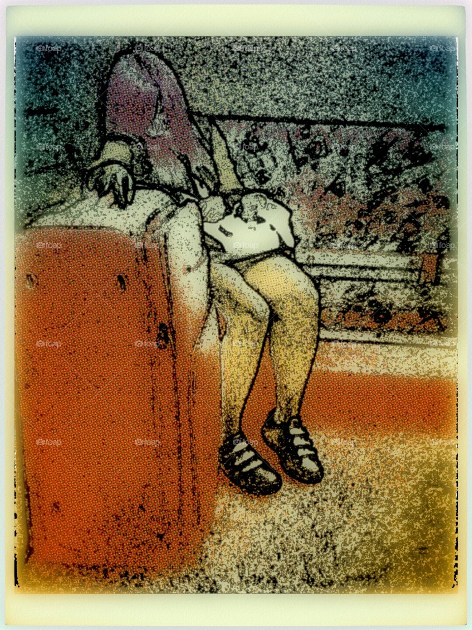 on the train. back packer asleep while traveling 🐉