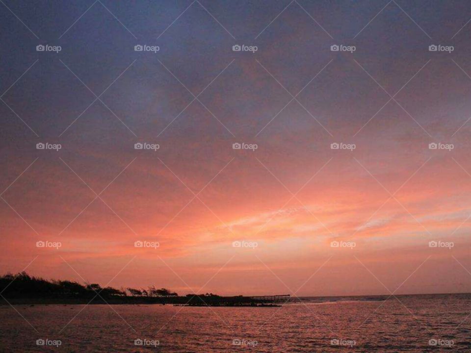 sunset at Dakar, Senegal.