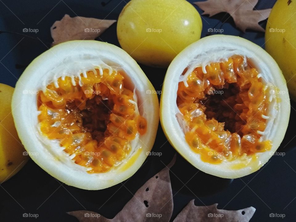 inside passion fruit