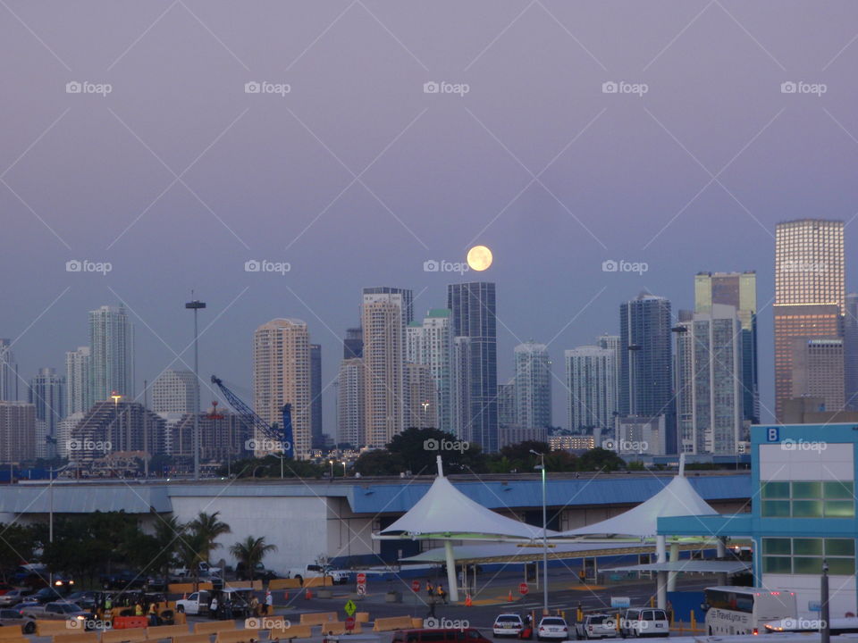 Full moon over Miami