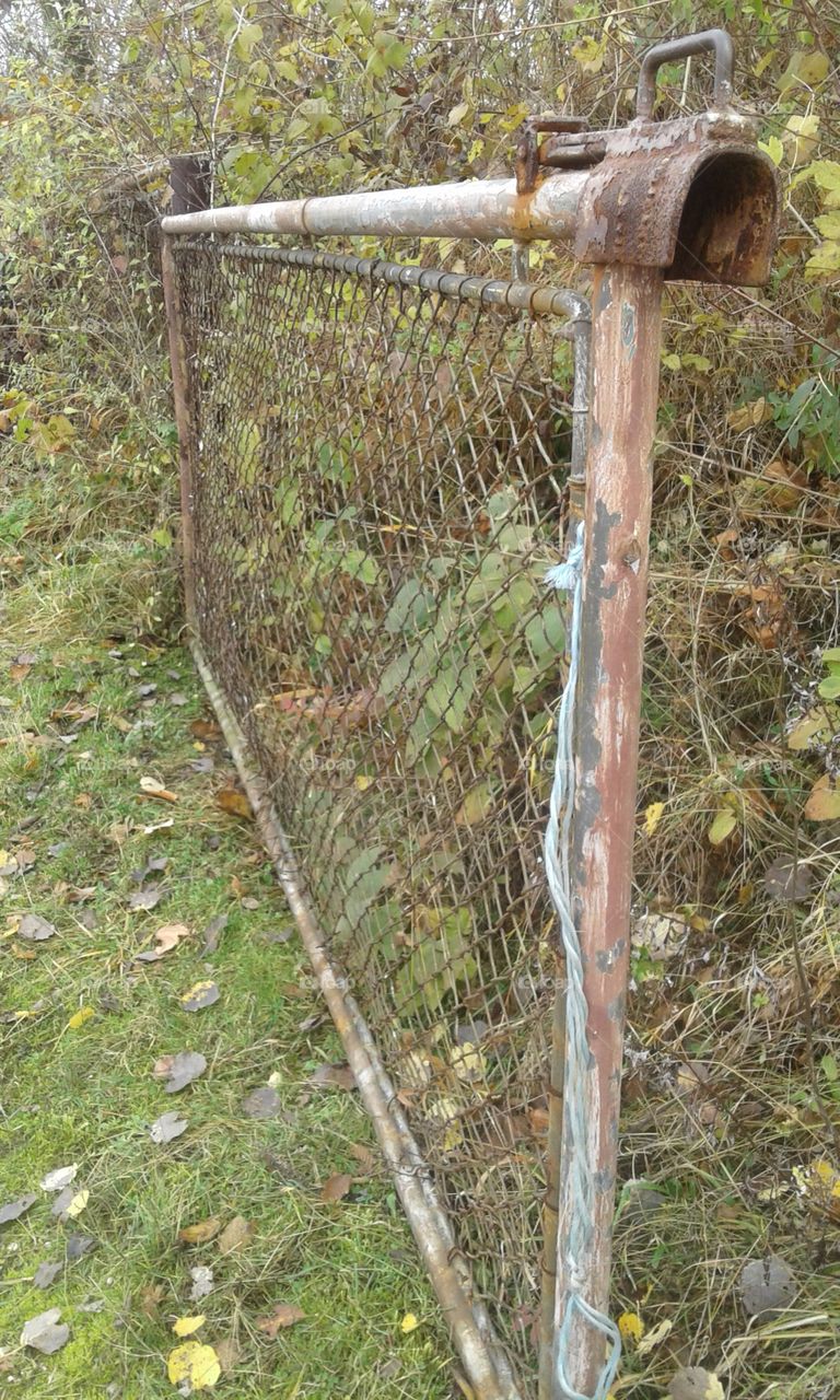 old gate in one abandoned village...