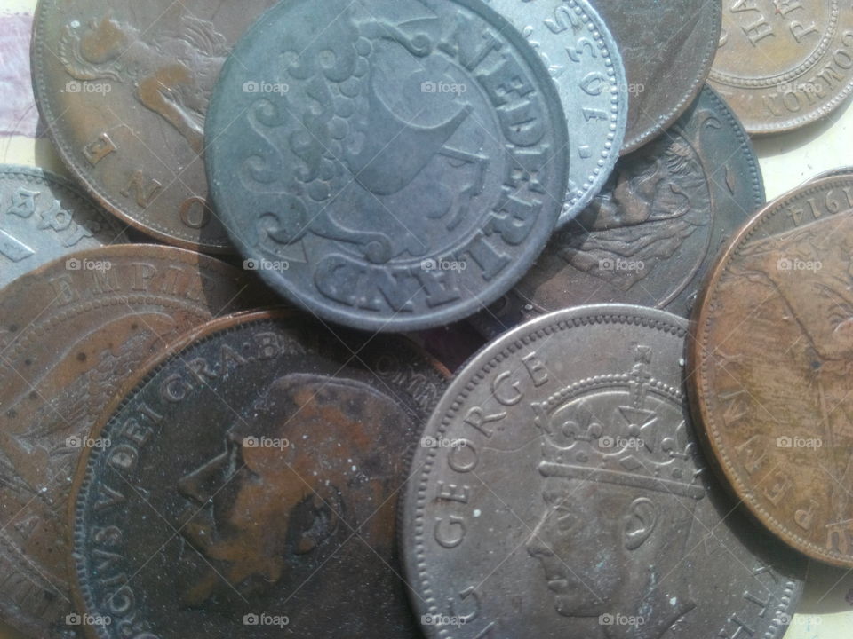 Vintage coins. Old money 