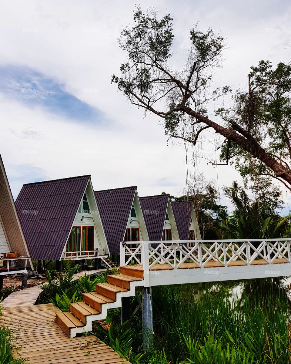 Scenic view of resort at rural area