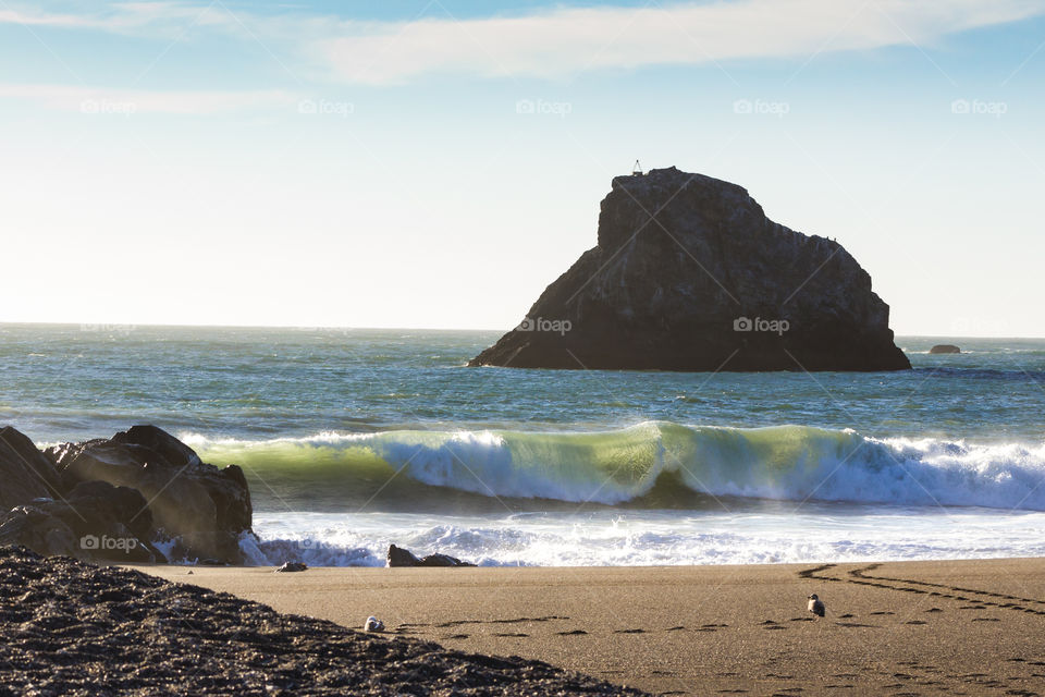 Waves breaking on the beach Jenner by the Sea