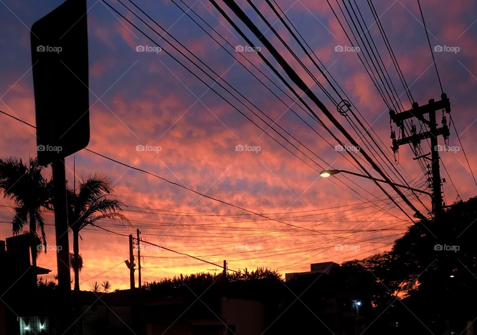 Céu lindo de fim de tarde 