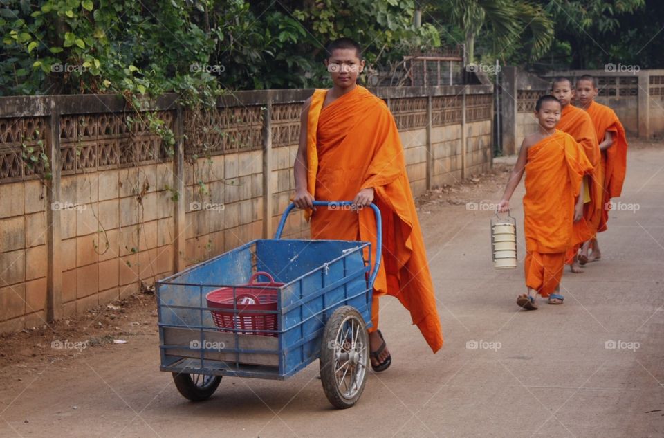 Morning in Lampang , Buddhism lifestyle.