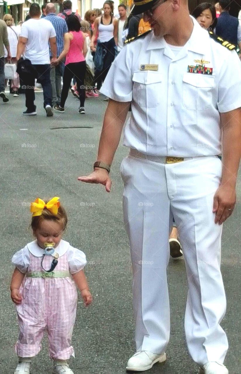 Navy Personnel and Toddler