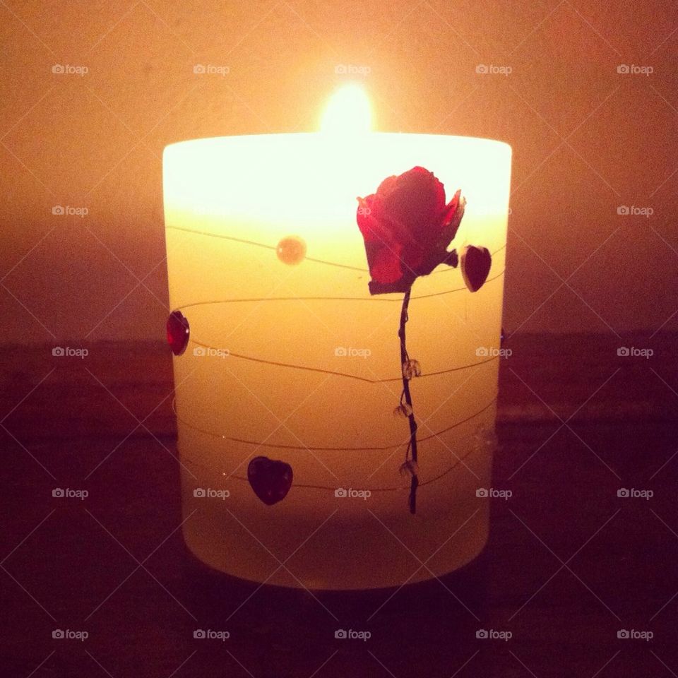 Warm light of a candle.