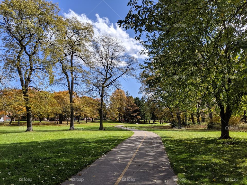 Walk on a beautiful fall day