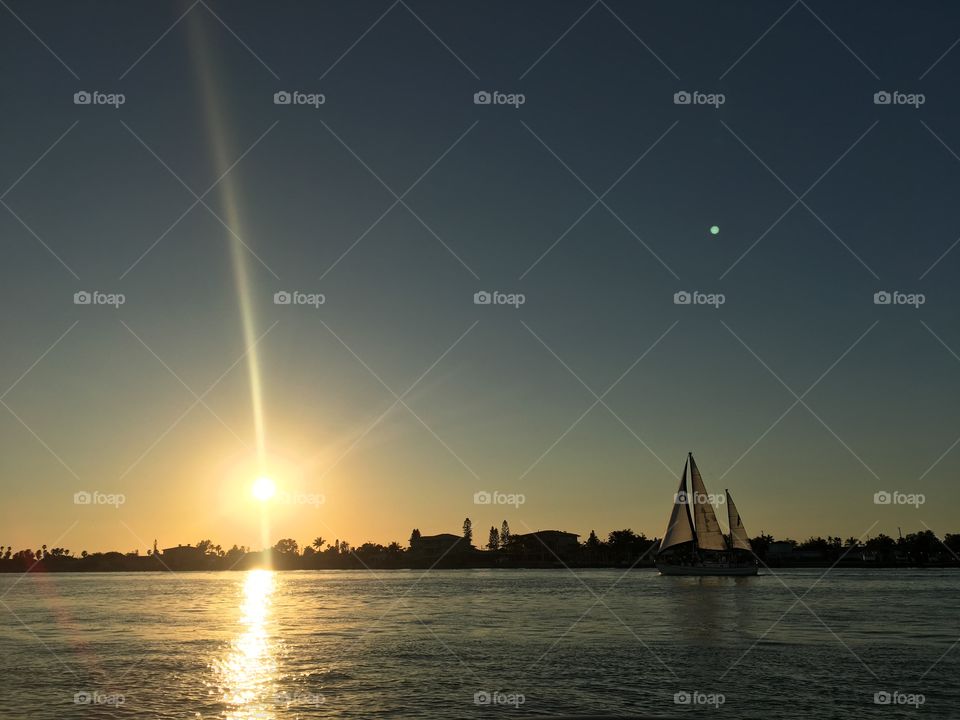 Sailboat at sunset