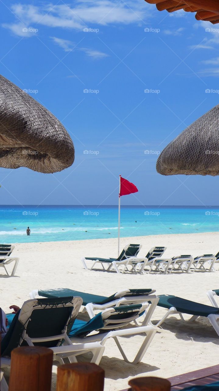 Caribbean beach summer scene